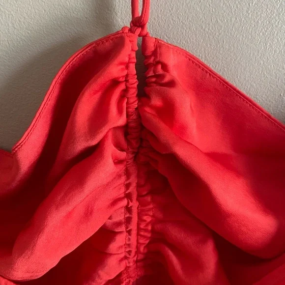 Banana Republic Women Halter Slip Dress XL T Red Poppyseed Minimalist‎ Sexy - Picture 8 of 12